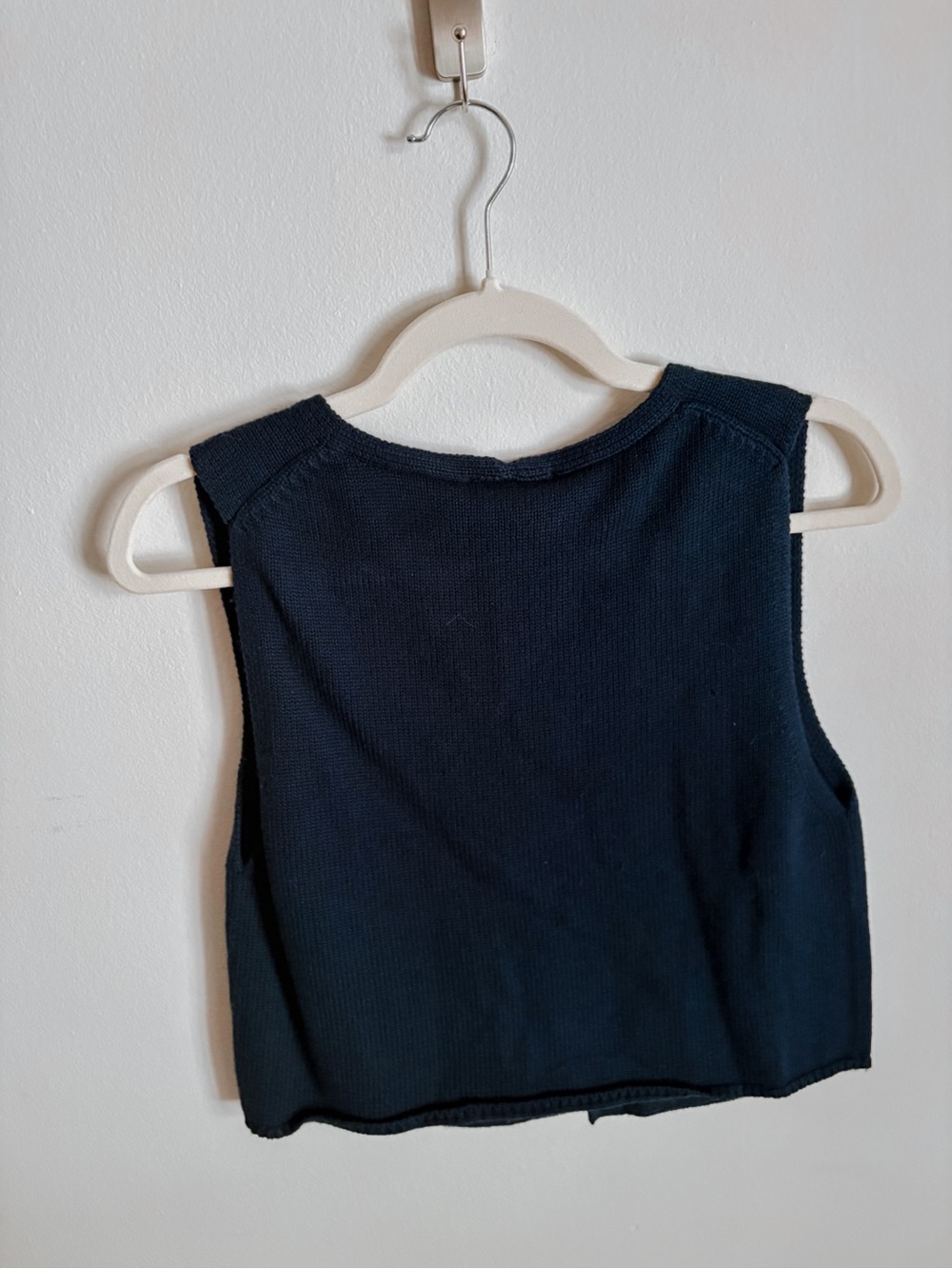 Aritzia Admiral Cotton Charm Navy Basque Sweater Vest - Picture 5 of 8